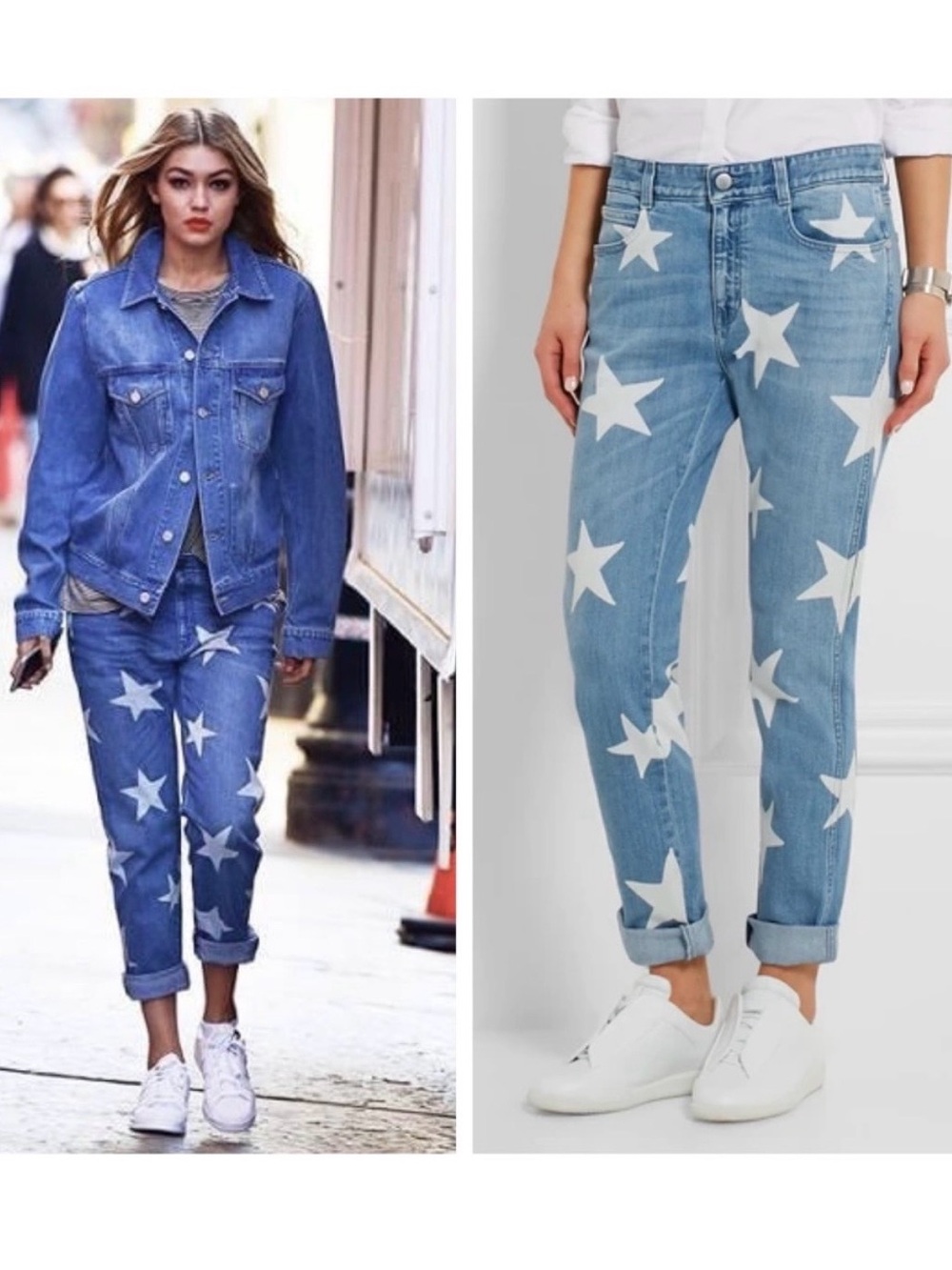 Stella McCartney Star-Print Slim
Boyfriend Jeans Size 26